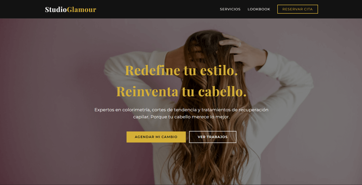 Sitio web para Peluquería Studio Glamour